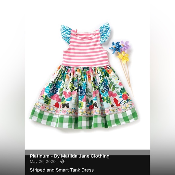 NWOT Matilda Jane Platinum Striped & Smart Tank Dress - Picture 4 of 4